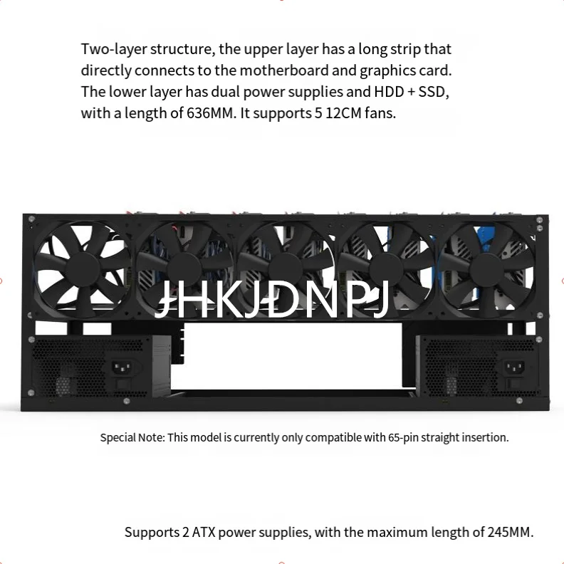 Фото Корпус для майнинг-рига с 8 GPU, открытой конструкцией, поддерживает материнские платы AK2980-D8P-65, S37, B85-65. №2