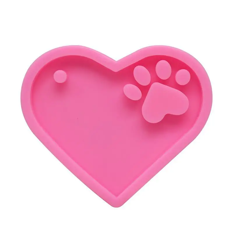

Minus 40 To 230C Love Heart Keychain Silicone Mold With Hole Keyring Pendant DIY Silicone Mould For Homemade Dessert Ice