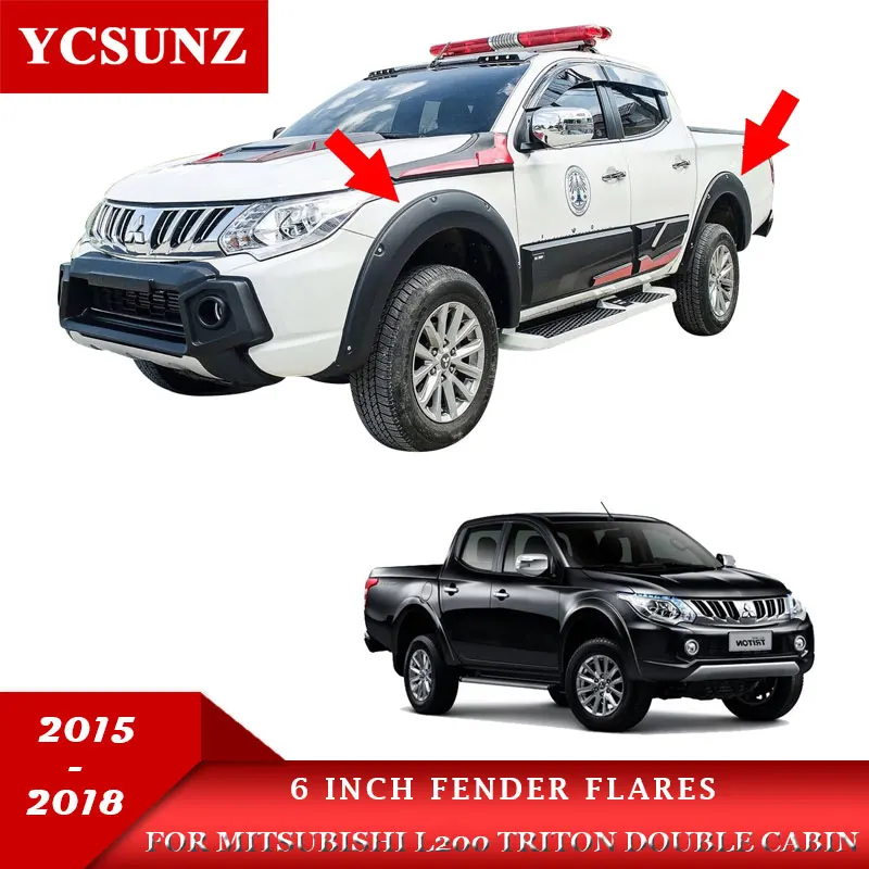 

6 Inch Wheel Arches Fender Flare With Nuts Mudguard For Mitsubishi L200 Triton 2015 2016 2017 2018 Double Cabin