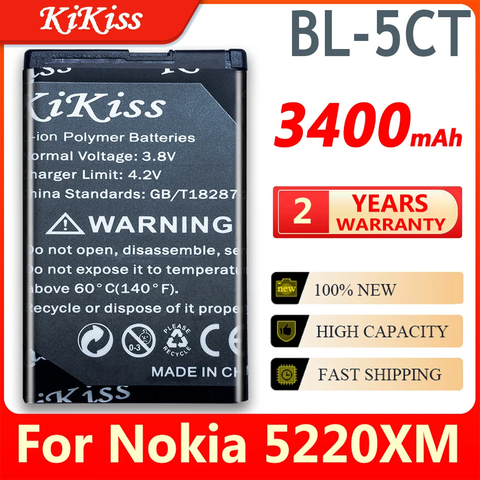 Флейта 5CT BL5CT, аккумулятор для Nokia BL-5CT 6303, C5-00 3720, classic 3720C, 5220XM, 6303C, 6730C, C3-01 6030C, 6303i
