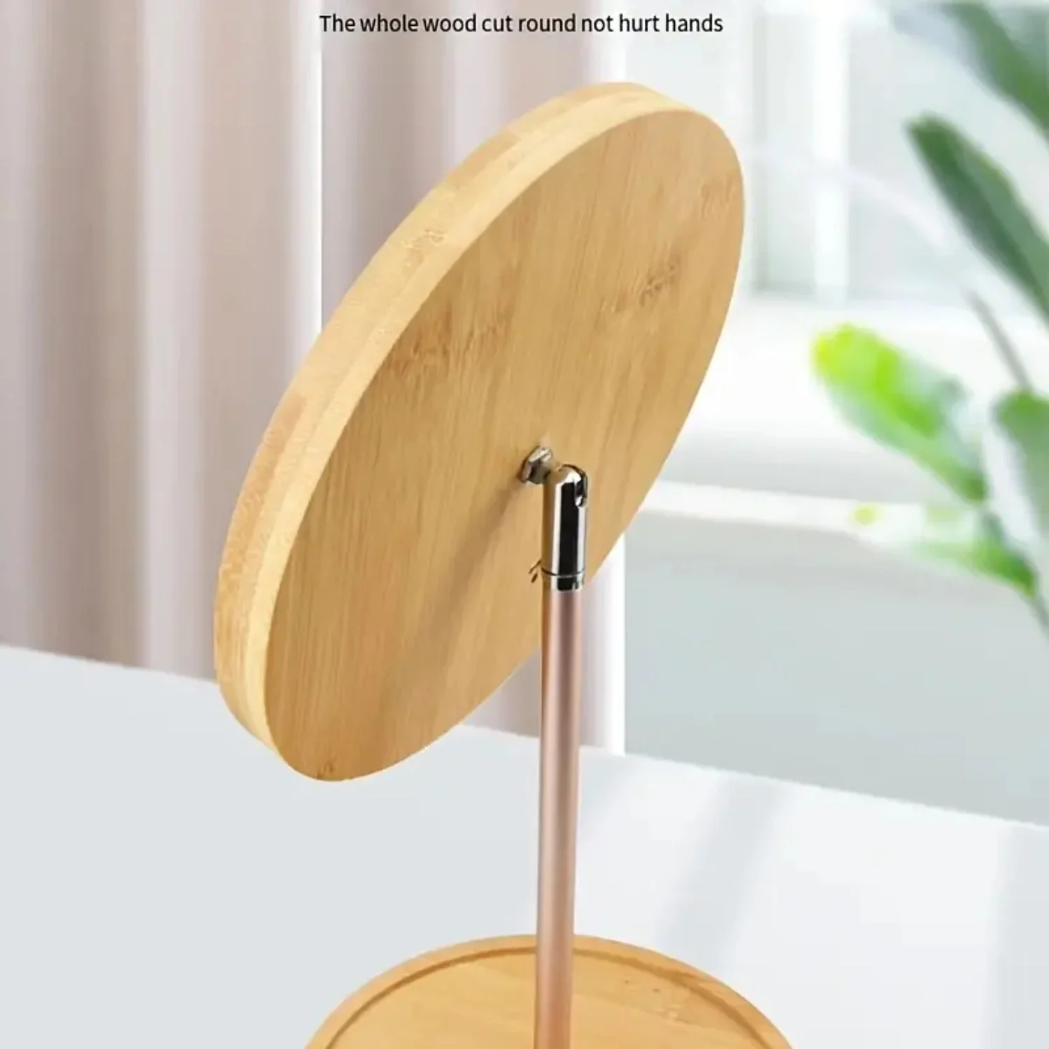 USB перезаряжаемое светодиодное бамбуковое деревянное зеркало для макияжа