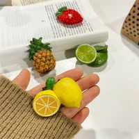 lovely fruits refrigerator magnetic sticker creative lemon pineapple strawberry fridge decor 3d cartoon art crafts for friends
