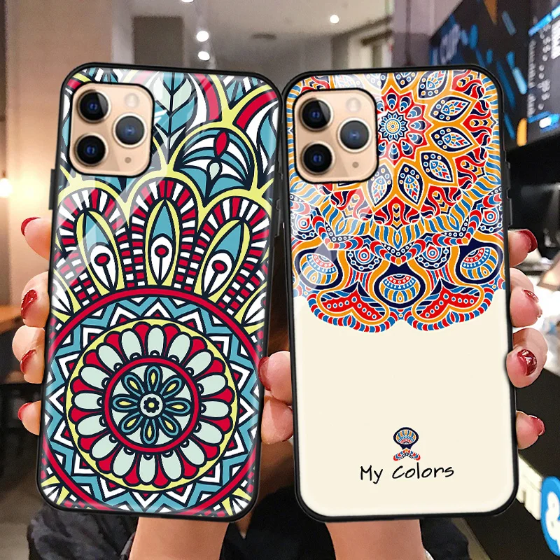 

My Colors Case For iPhone 11 Pro Max Cases For iPhone 13 12 Pro Max XR XS 7 8 Plus 6S 6 Plus 12 Mini SE 2020 Luxury Glass Covers