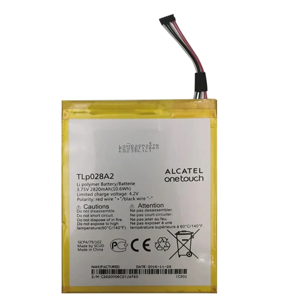 Оригинальный запасной аккумулятор 2820 мАч TLP028AD TLP028A2 для Alcatel One Touch Onetouch