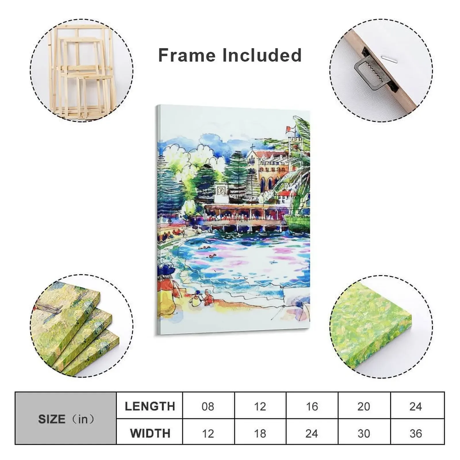 Manly Cove to the wharf Холст Картина плакат эстетический аниме постеры