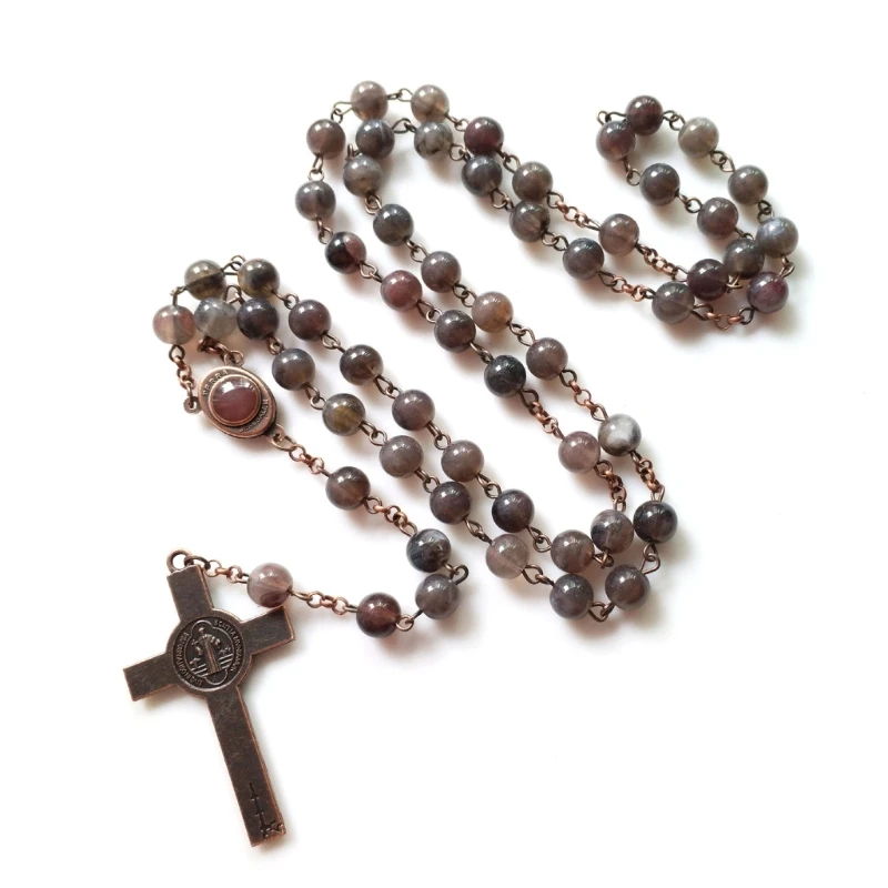 

Retro Acrylic Rosary Necklace Holy Catholic Jewelry Charm Crafts