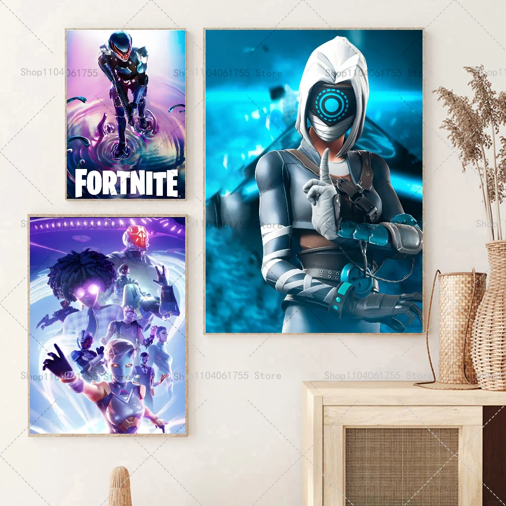 1 шт. Горячая игра-F-Fortnites плакат самоклеящийся искусство детской Кофейни бара