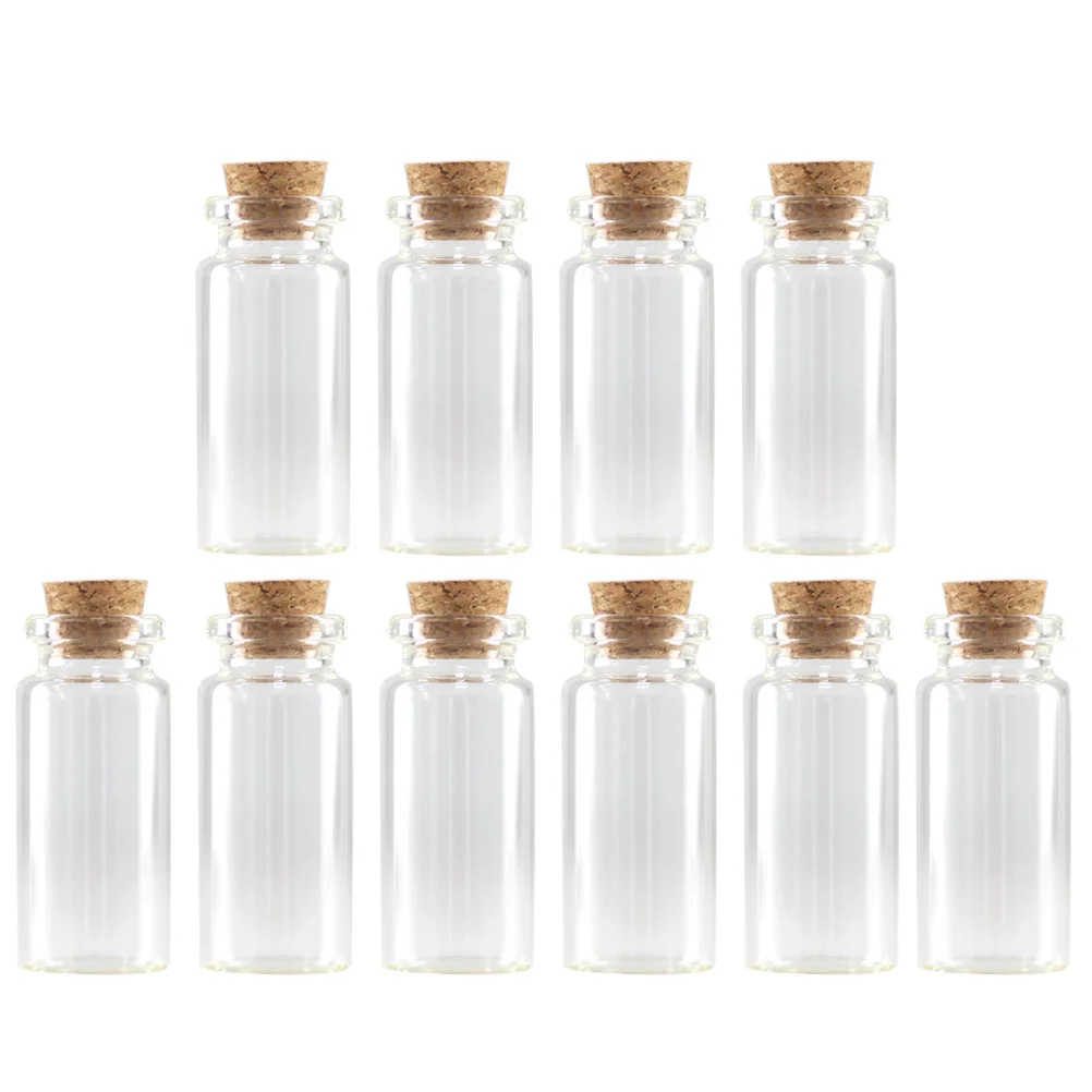 

100 Pcs Snap Cork Bottle DIY Glass Containers Clear Bottles Candy Jar Storage Transparent Cans Stopper