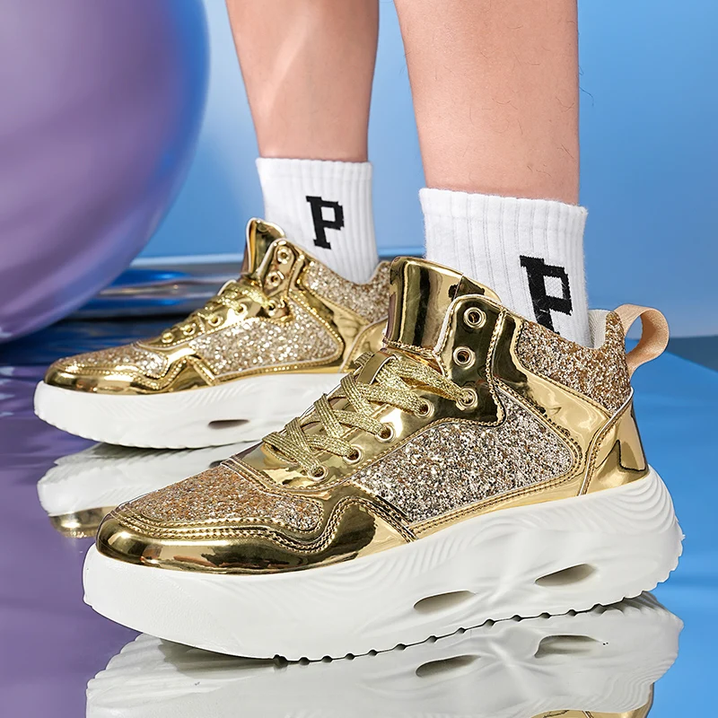 Кроссовки мужские высокие Вулканизированная подошва повседневная спортивная