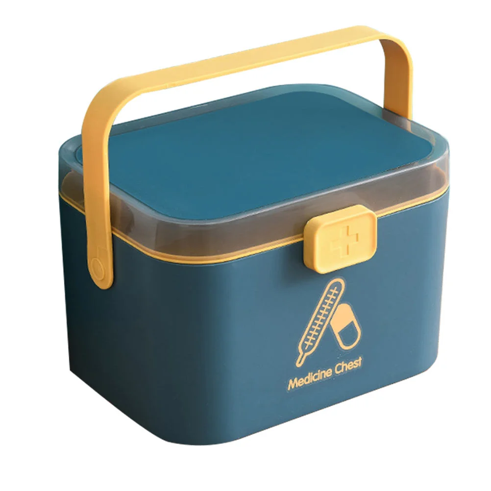Travel First Aid Kit Storage Case Portable Medicine Organizer Container Multi-Layer Cabinet Box Lid Vitamin Bin