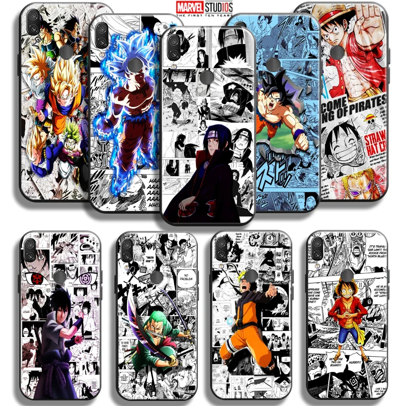 

Dragon Ball Naruto One Piece For Xiaomi Redmi Note 7 7S Pro For Redmi 7 7A Phone Case Liquid Silicon Soft Coque Carcasa Black