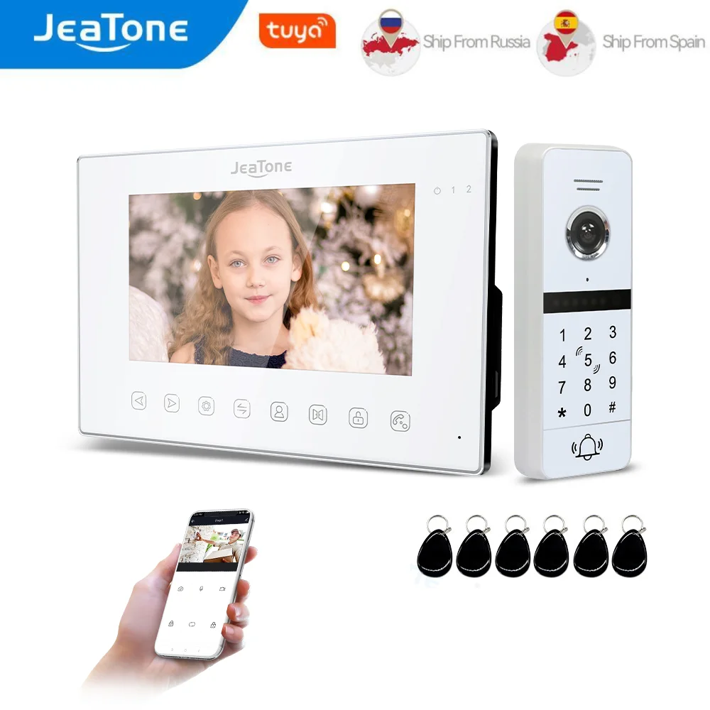 JeaTone Tuya IP Умная домашняя видеодомофонная система 7-дюймовый сенсорный монитор с