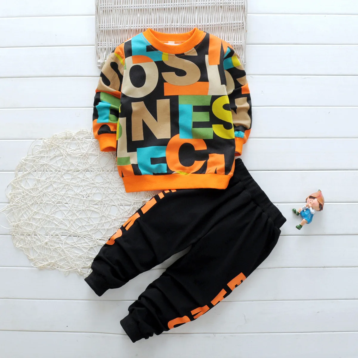

Autumn Children's Outfits Girl Baby Cartoon Animal T-shirt Suit Kid Girl Letter Print Cotton Long Sleeve Tops + Pants 2pcs Set