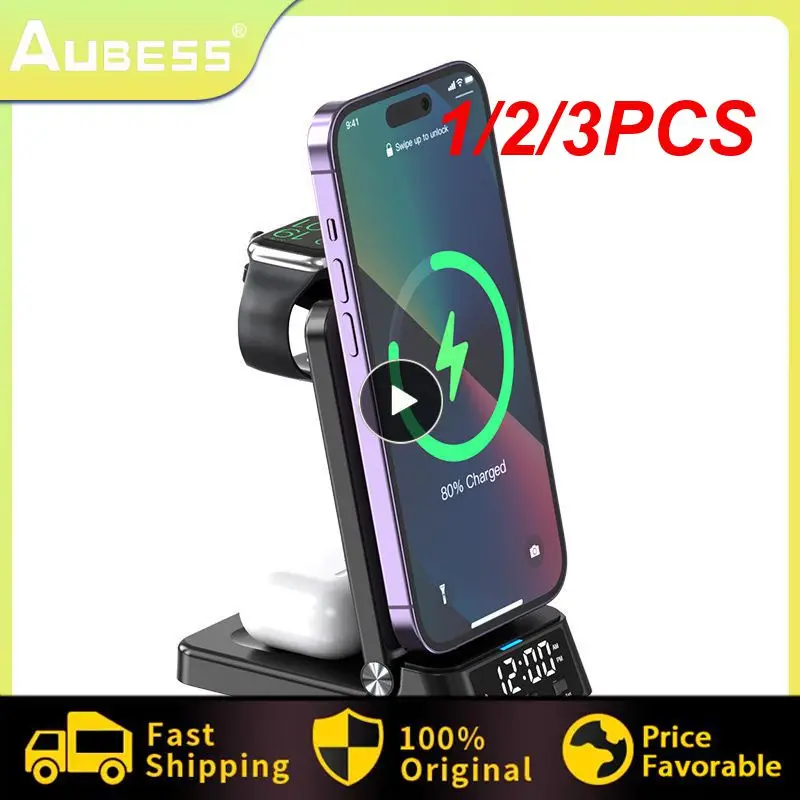 

1/2/3PCS 4 in 1 Wireless Charger Stand Foldable For iPhone 14 13 12 11 Galaxy Watch 3 4 5 Fast Charging Dock