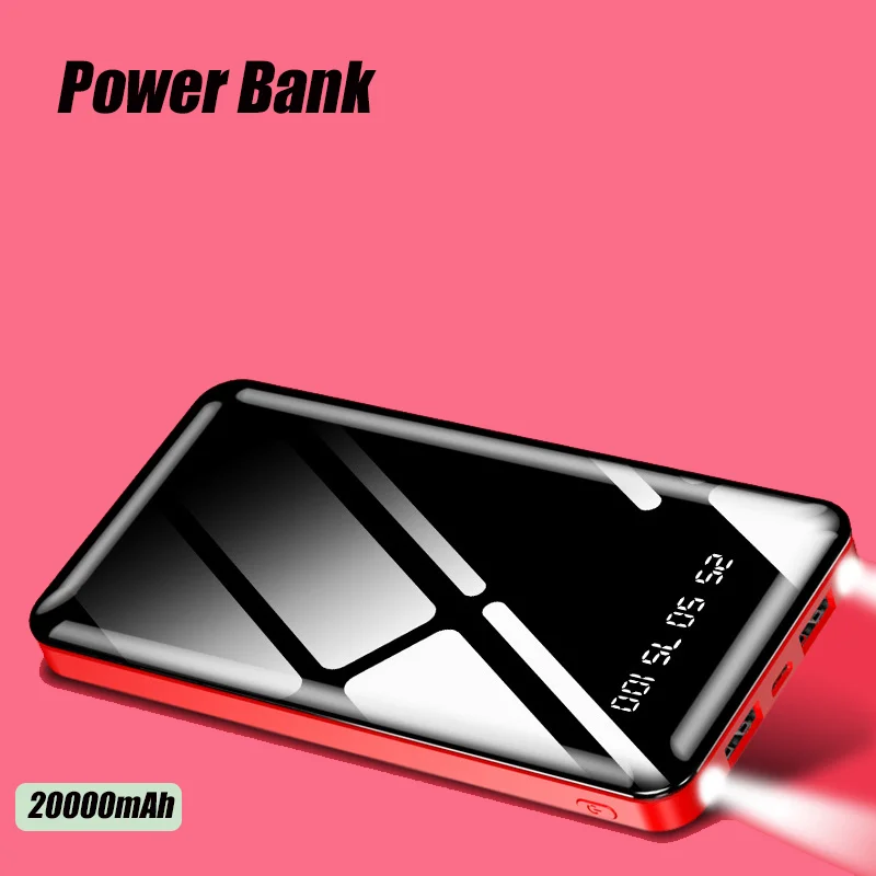 

Power Bank 30000mAh Fast Charging Portable Charger 2USB Digital Display Auxiliary Battery with Flashlight for iPhone MI