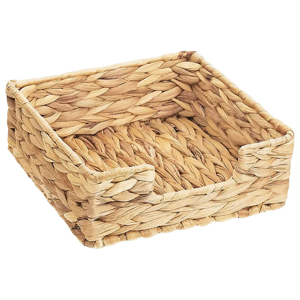 

Straw Baskets Shelves Kitchen Tissue Serving Desktop Holder Bedroom Organizer Household