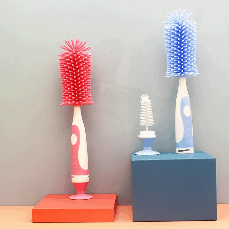 

Bottle Brushes Baby Soft Silicone Brush Bottle Cleaner Infant Toddler Bottle Cleaning With Pacifier Brush Baby Feeding Stuff