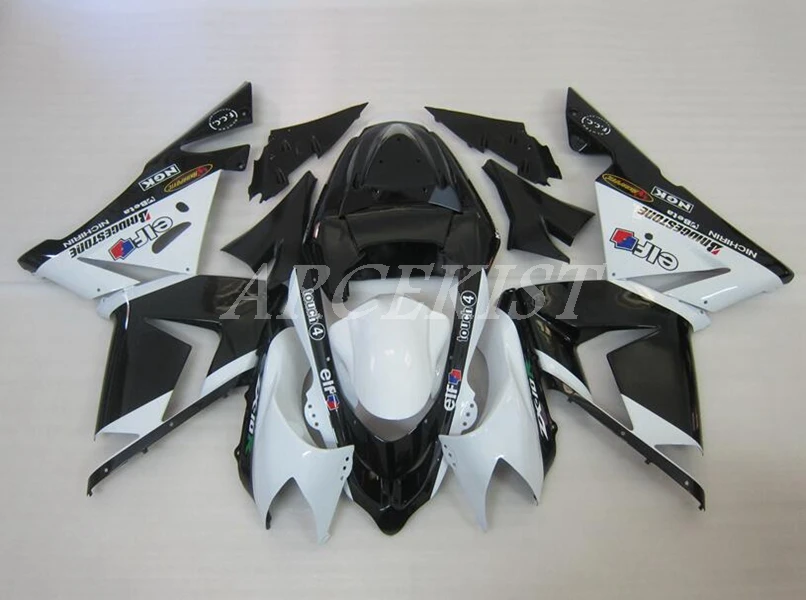 

Комплект обтекателей для мотоцикла из АБС-пластика, 4 подарка, подходит для kawasaki Ninja ZX10R 2004 2005 04 05 10R, цвет черный/белый