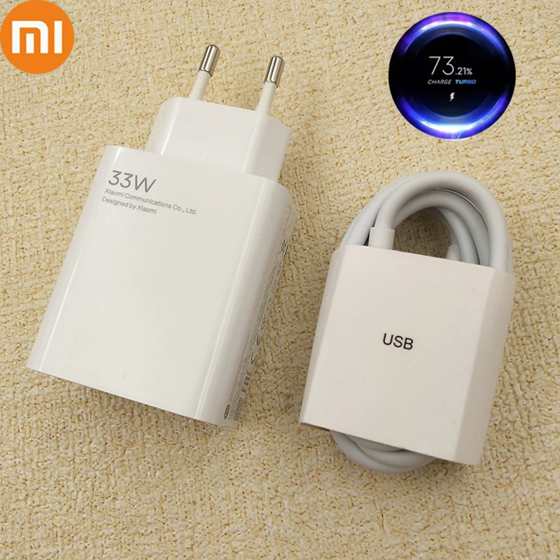 Оригинальное быстрое зарядное устройство Xiaomi 33 Вт EU Turbo Charge 2M 1 5M Тип C кабель для Mi