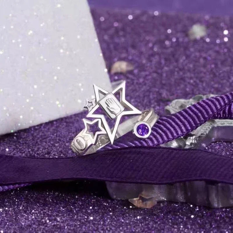 JoJos Bizarre Adventure Kujo Jotaro открывающееся кольцо для мужчин и женщин серебряный цвет