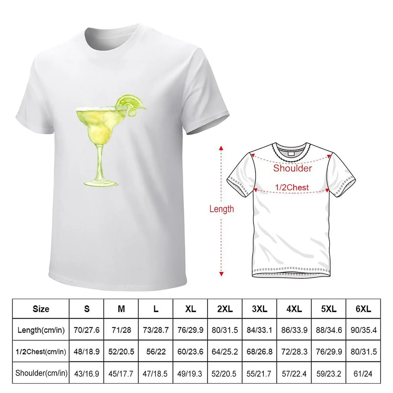 Margarita Акварельная коктейльная футболка эстетическая одежда черные Мужская
