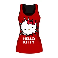 sexy backless yoga camisole womens sleeveless sports fitness hello kitty t shirt workout yoga shirt quick dry tank top women