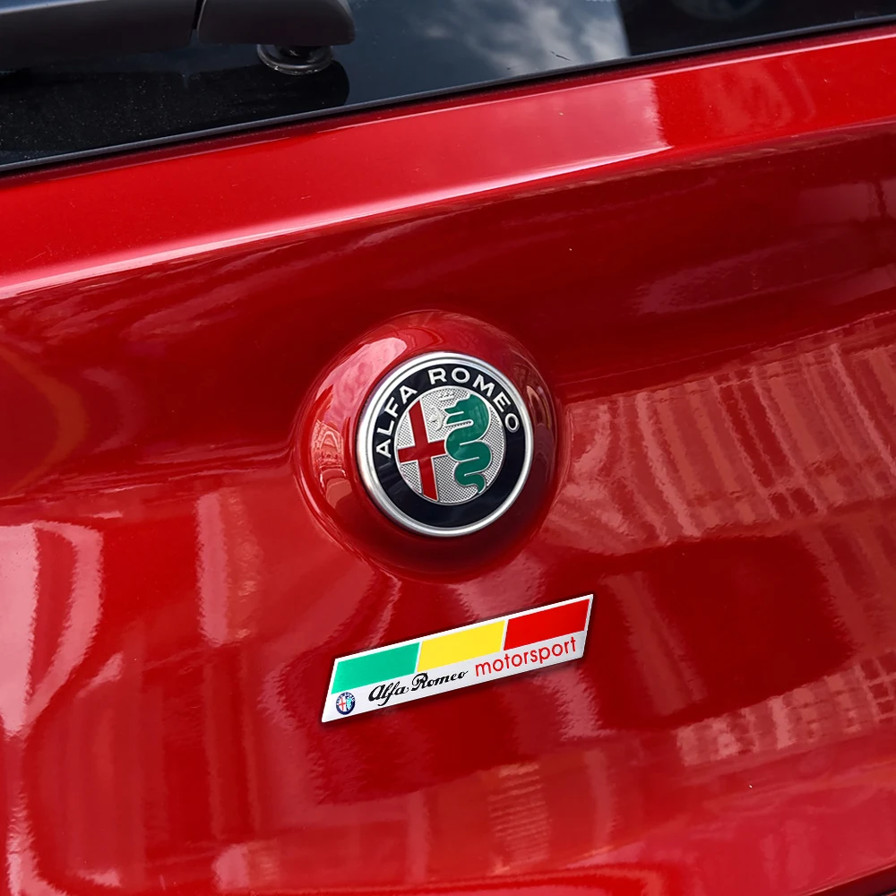 1 шт. 3D алюминиевый значок для декора кузова автомобиля, наклейка для Alfa Romeo motorsport Mali Giulietta GT 159 147 156 Mito Giulia F1 Stelvio (art.: 3920cae261bc9) - 3920cae261bc9