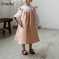 criscky girls casual dresses 2022 new fashion sweet kids flowers costumes children sleeveless vestidos toddler baby clothing