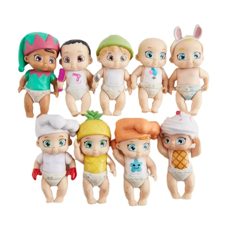 

1pc Lovely Baby Dolls 7.5cm Cartoon Action Kids Toys Home Dollhouse Decor Gift miniature items baby dolls