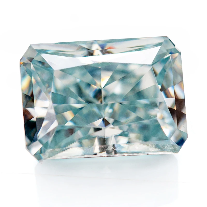 

Crushed Ice Radiant Cut Moissanite Diamond Blue Color Gemstones Beads For Bracelets Ring Jewelry Making Stone Factory Customized