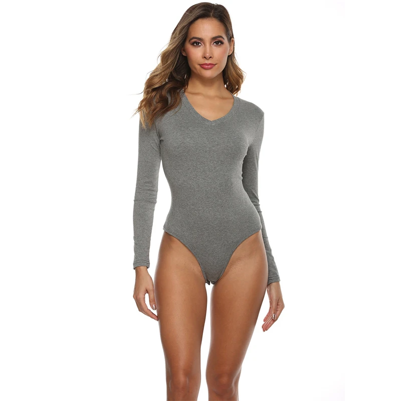 

AIIOU Sexy Bodycon Bodysuit Long Sleeve Female Streetwear Slim Outfits Romper Overalls for Women Jumpsuit Fitness Womens Clothes