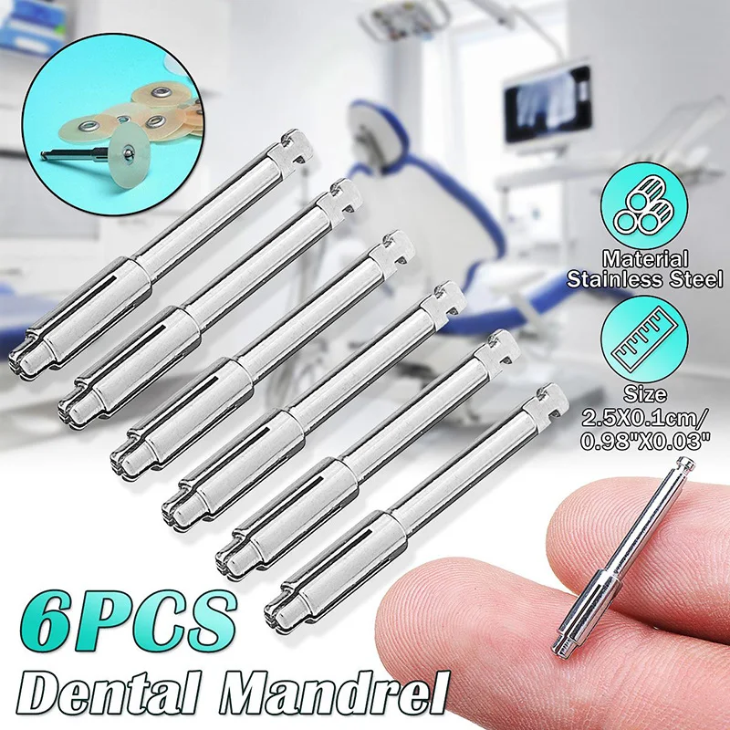 6Pcs Dental Mandrel For Polishing Machine Is Suitable Laboratory Disc Rotary Tool Handle Set Material |