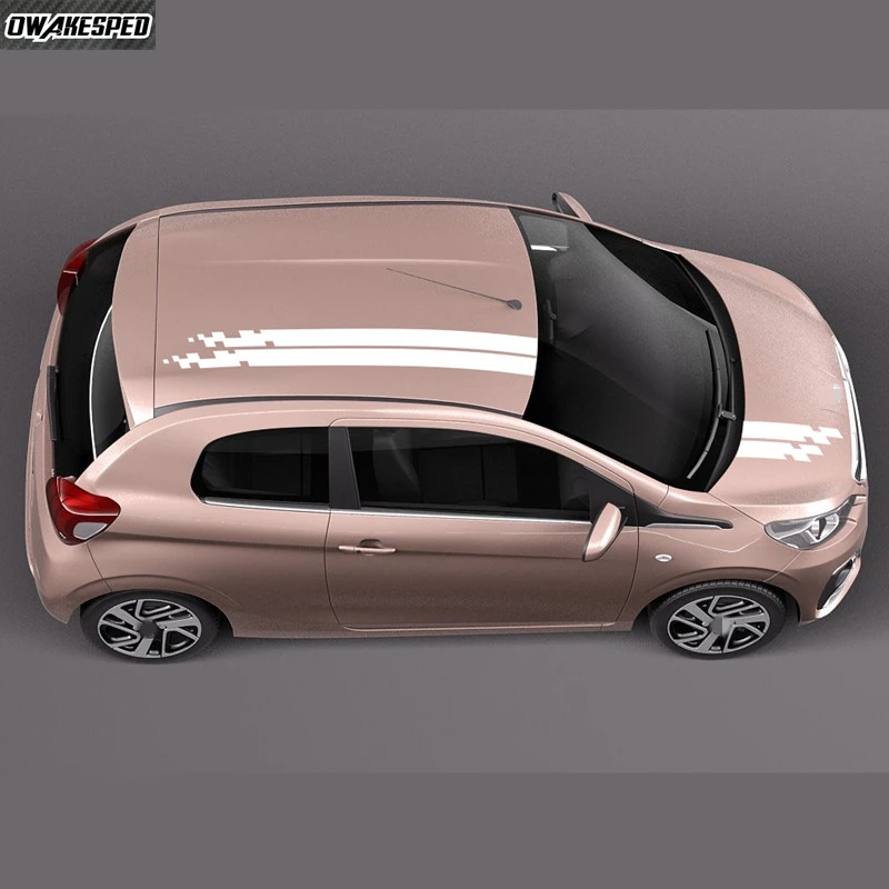 1 комплект для Peugeot 108 Автомобильный кузов крыша Декор наклейка гоночные решетки