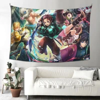 demon slayer anime tapestry bedroom kawaii room decor hd digital print wall covering wall tapestry