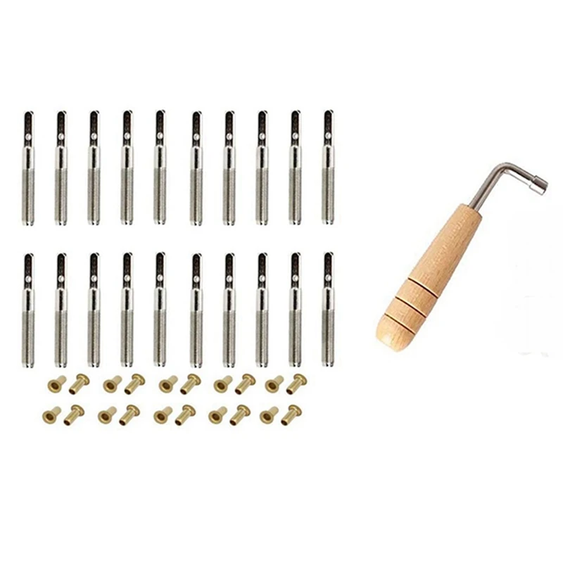 

200 Pcs Tuning Pin Nails And 200Pcs Rivets,With L-Shape Tuning Wrench