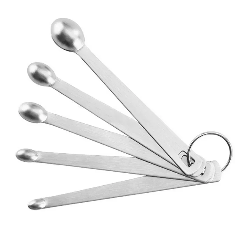 

NEW2022 Kitchen Gadgets Cooking Tools Measuring Spoon Stainless Steel Portable 5Pcs Mini Durable Tableware Accessories