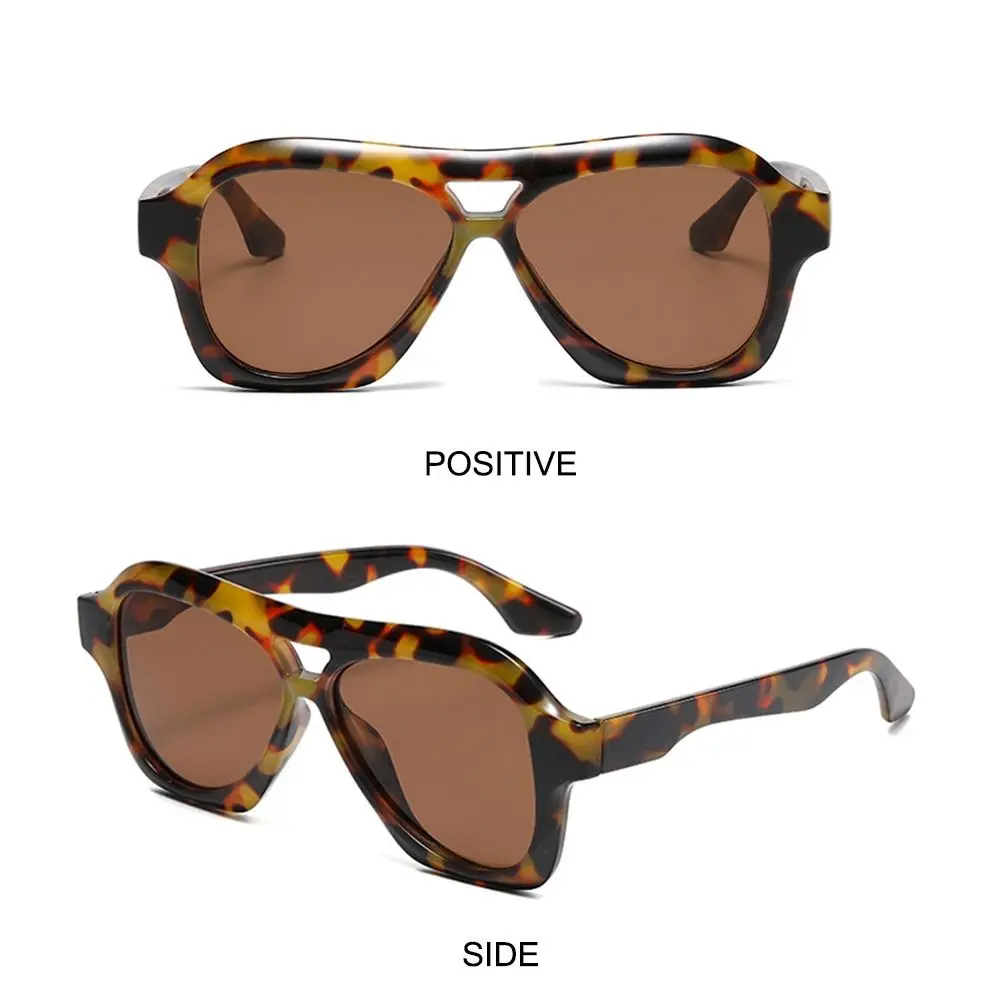 Модные солнцезащитные очки с двойной перемычкой и защитой UV400 большие Y2K черного