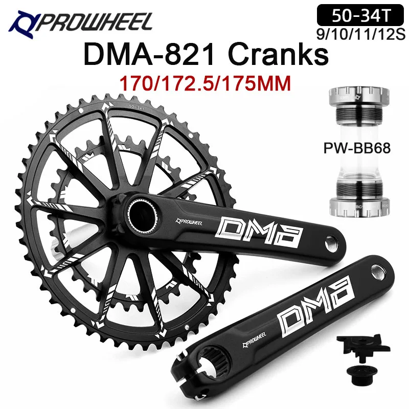 

Prowheel Road Bike Cranksets 50T/34T 8-12 Speed Chainring 170mm/172.5mm/175mm Crankarm for R7000 R8000 Sets Bicycle accessories