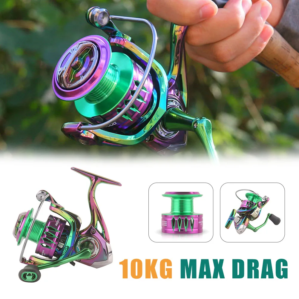 

5.2:1 Ratio Spinning Reel 10KG Max Drag Fishing Reel Lightweight Metal Spool Spinning Coil for Carp Freshwater Fishing Tackle