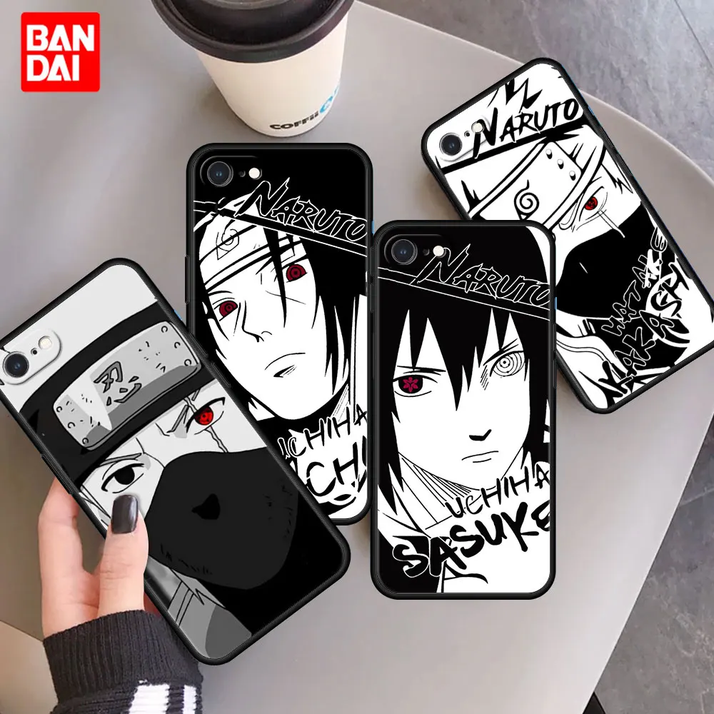 

Anime Naruto Uzumaki Sasuke Case for iPhone 6 6S 7 8 SE 2020 X XS XR Plus Max Matte Cover Silicone Black Protection Phone Casing