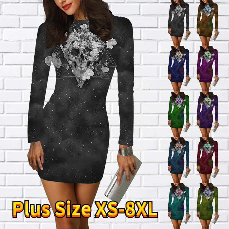 

Юбка-футляр женская с круглым вырезом и длинным рукавом