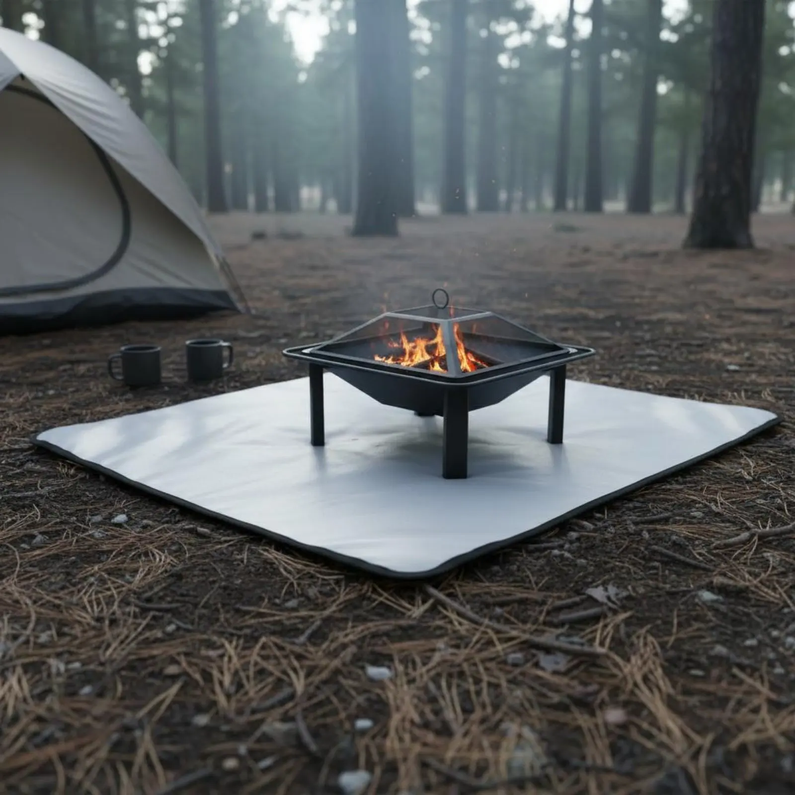 Фото Огнестойкий коврик для гриля с силиконовым покрытием, из стекловолокна, для защиты пола под грилем, прочный, легко чистится №5