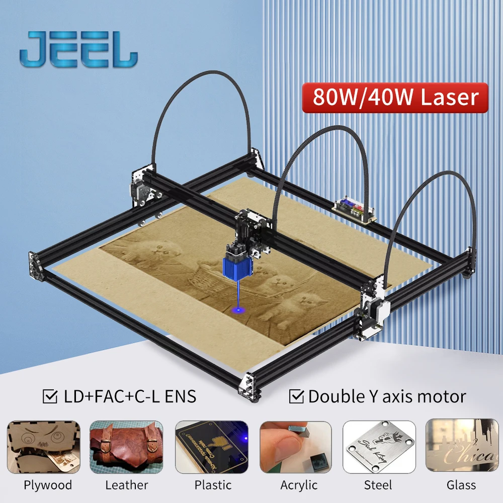 Best Offers Laser Engraver 40W/80W CNC Laser Cutter Engraver DIY Laser Logo Printer For Metal Engraving Machine Tools,65*65 cm Work Area