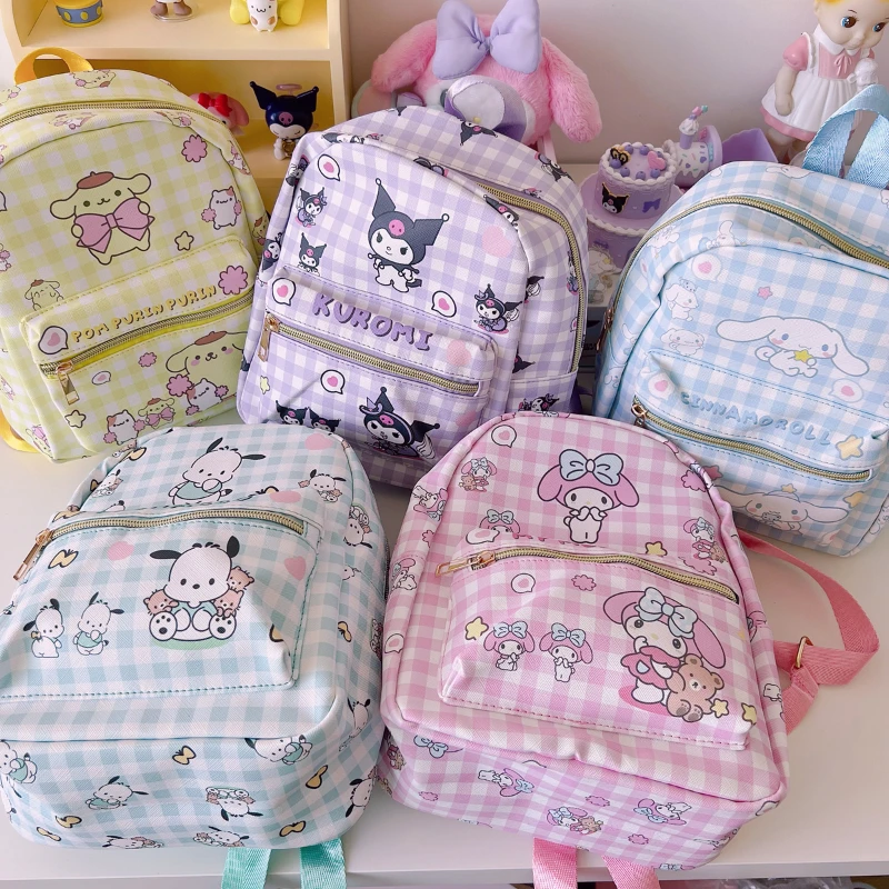 

Cute Sanrio Cinnamoroll Kuromi My Melody PU Backpack Primary and Secondary School School Bag Children's Learning Backpack