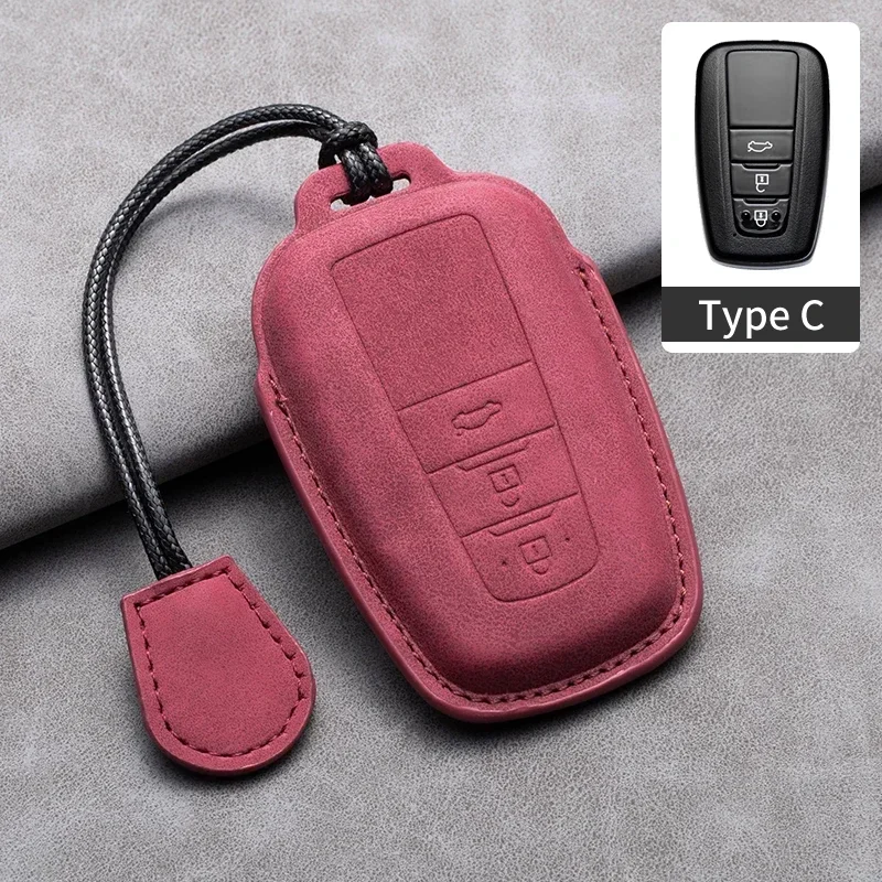 

Чехол для автомобильного ключа, кожаный чехол для Toyota Camry CHR Corolla RAV4 Avalon Land Cruiser Prado Prius 2017-2022