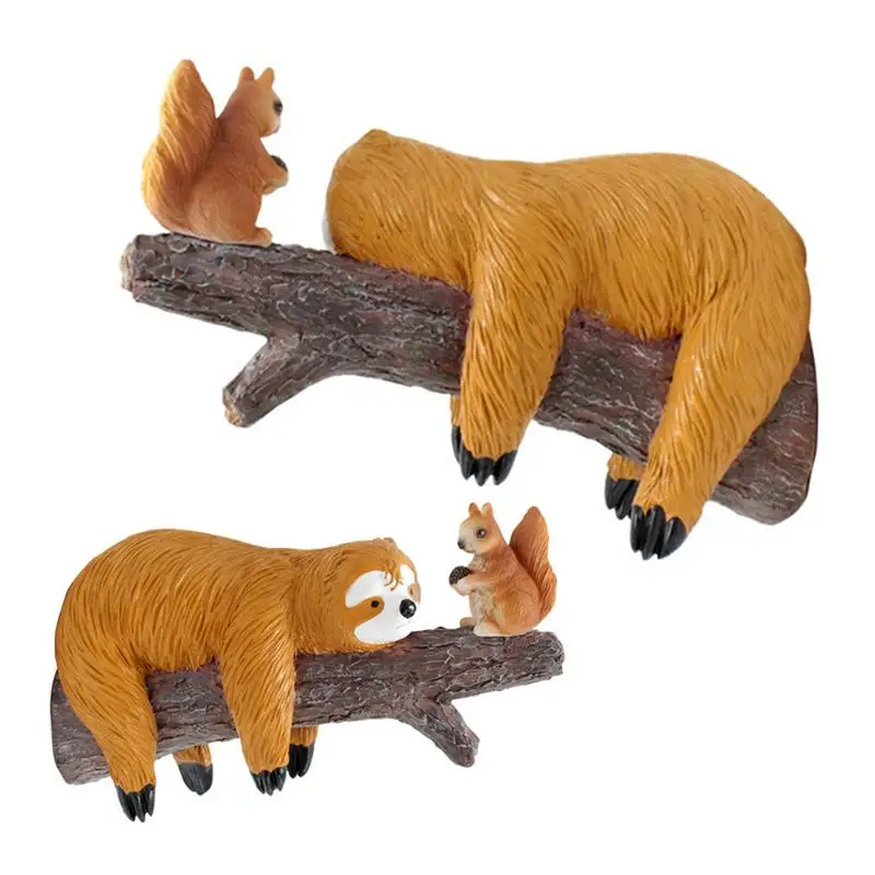 

Garden Sloth Decor Animal Backyard Accessories Energy-Saving Outdoor Resin Animal Figurines Exquisite Resin Sloth Squirrel statu