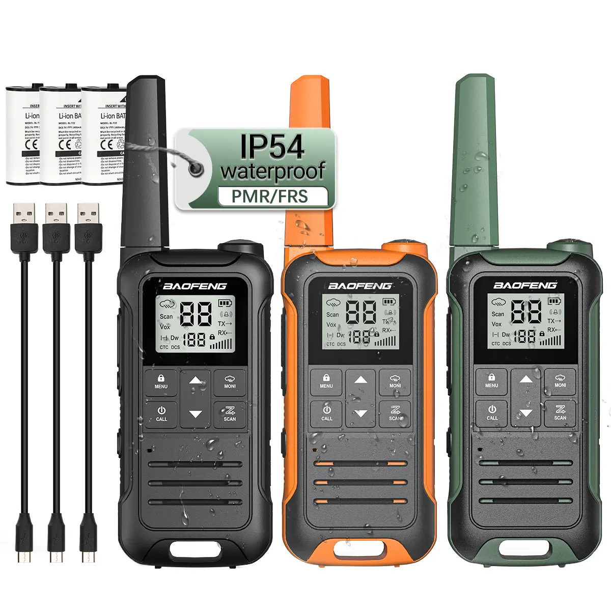 2 шт. Baofeng F22 PMR446/FRS Walkie Talkie без лицензии Портативный ЖК-дисплей VOX двухсторонняя