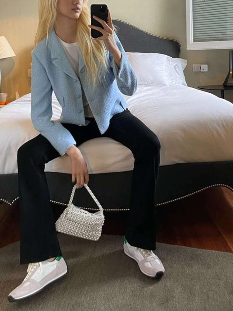 

Женский однобортный Блейзер на пуговицах, текстурированный двубортный блейзер с карманами и декоративными лацканами, весна 2022