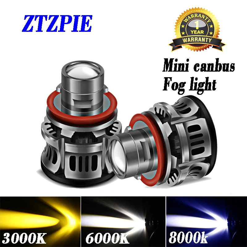 ZTZPIE H8 H7 H11 9005 HB3 9006 HB4 Car LED Canbus Fog Bulbs 6000K 3000K 8000K 100W 12V Plug and Play For Nissan/Toyota/Hyundai