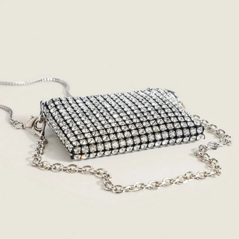 

Luxury Designer Handbags for Women 2023 Rhinestones Bags Ladies Purse for Lipstick Fashion Party Chain Mini Shoulder Bags